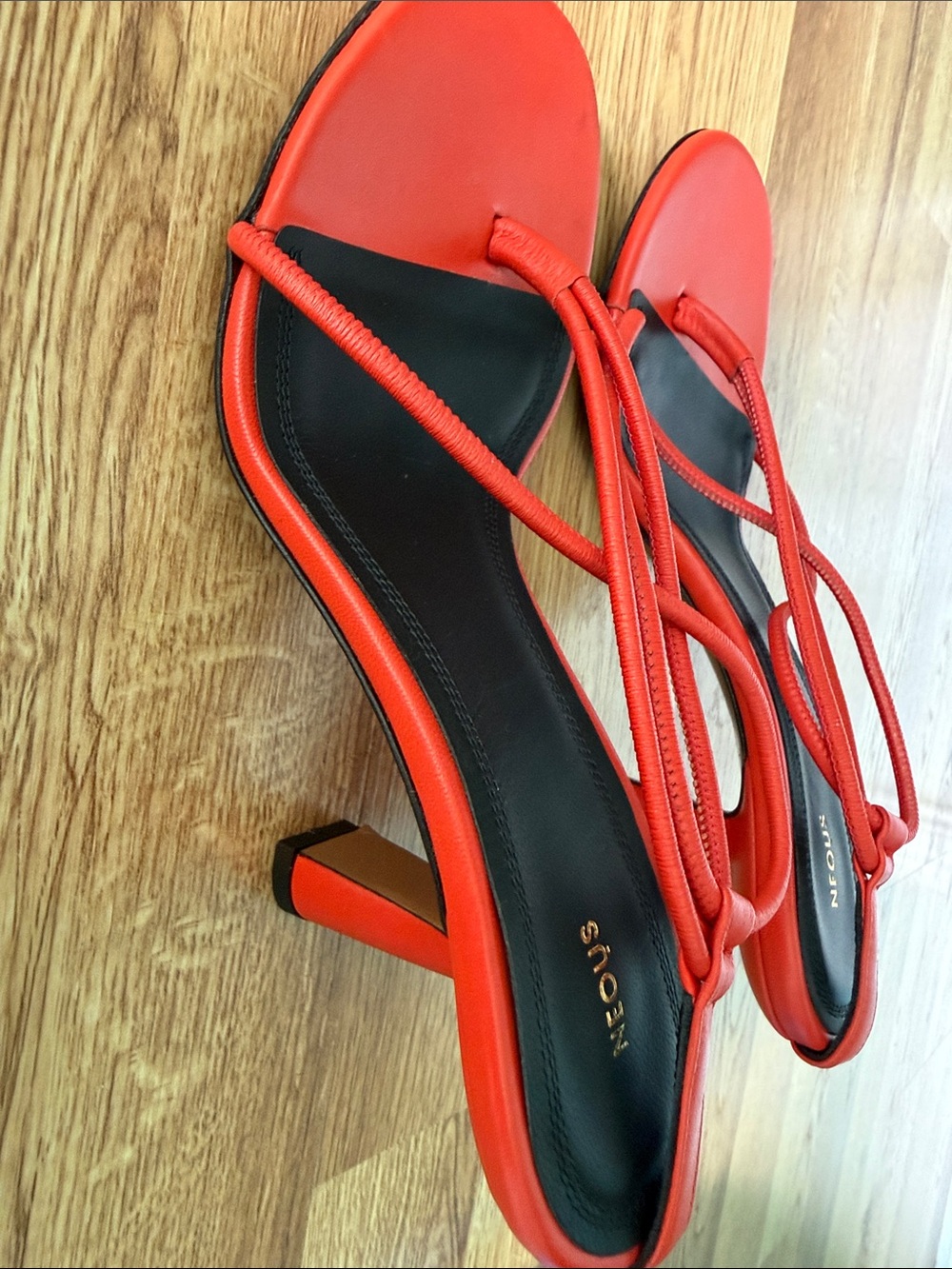 NOUS Orange Strappy Lace-Up Sandals for Women
